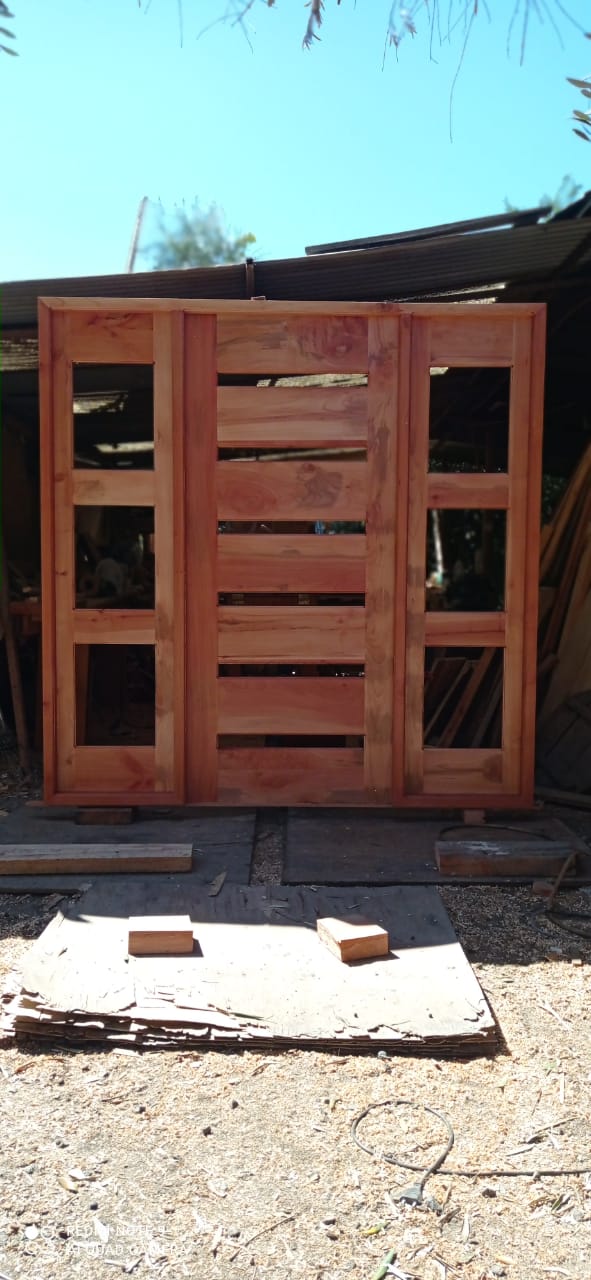 Puerta exterior doble con vidrios